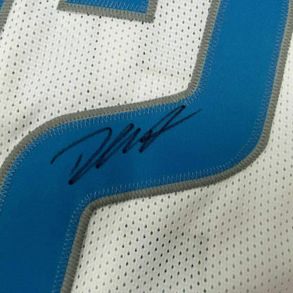 Framed Autographed/Signed D'Andre Swift 35x39 Detroit White Football Jersey JSA COA