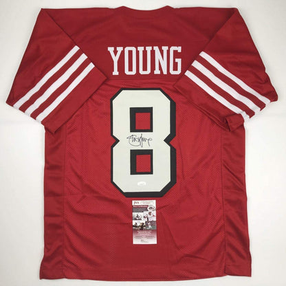 Autographed/Signed Steve Young San Francisco Red Shadow Football Jersey JSA COA
