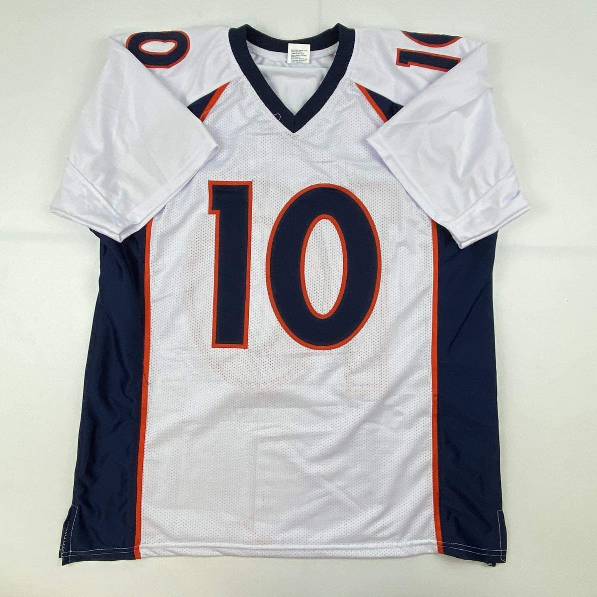 Autographed/Signed Jerry Jeudy Denver White Football Jersey JSA COA