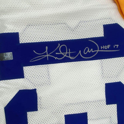 Autographed/Signed Kurt Warner St. Louis White Football Jersey GTSM COA Holo Only