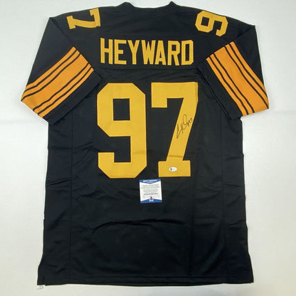 Autographed/Signed Cameron Heyward Pittsburgh Color Rush Football Jersey Beckett BAS COA