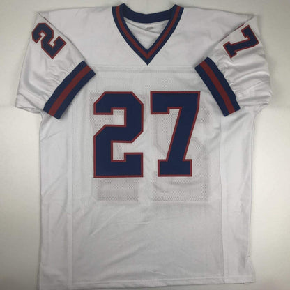 Autographed/Signed Rodney Hampton New York White Football Jersey PSA/DNA COA