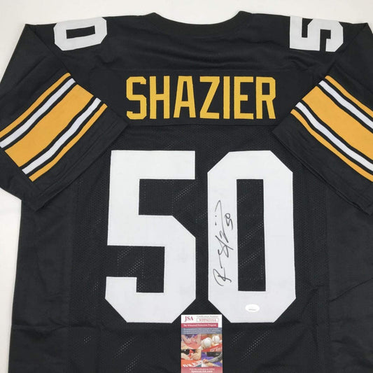 Autographed/Signed Ryan Shazier Pittsburgh Black Retro Football Jersey JSA COA