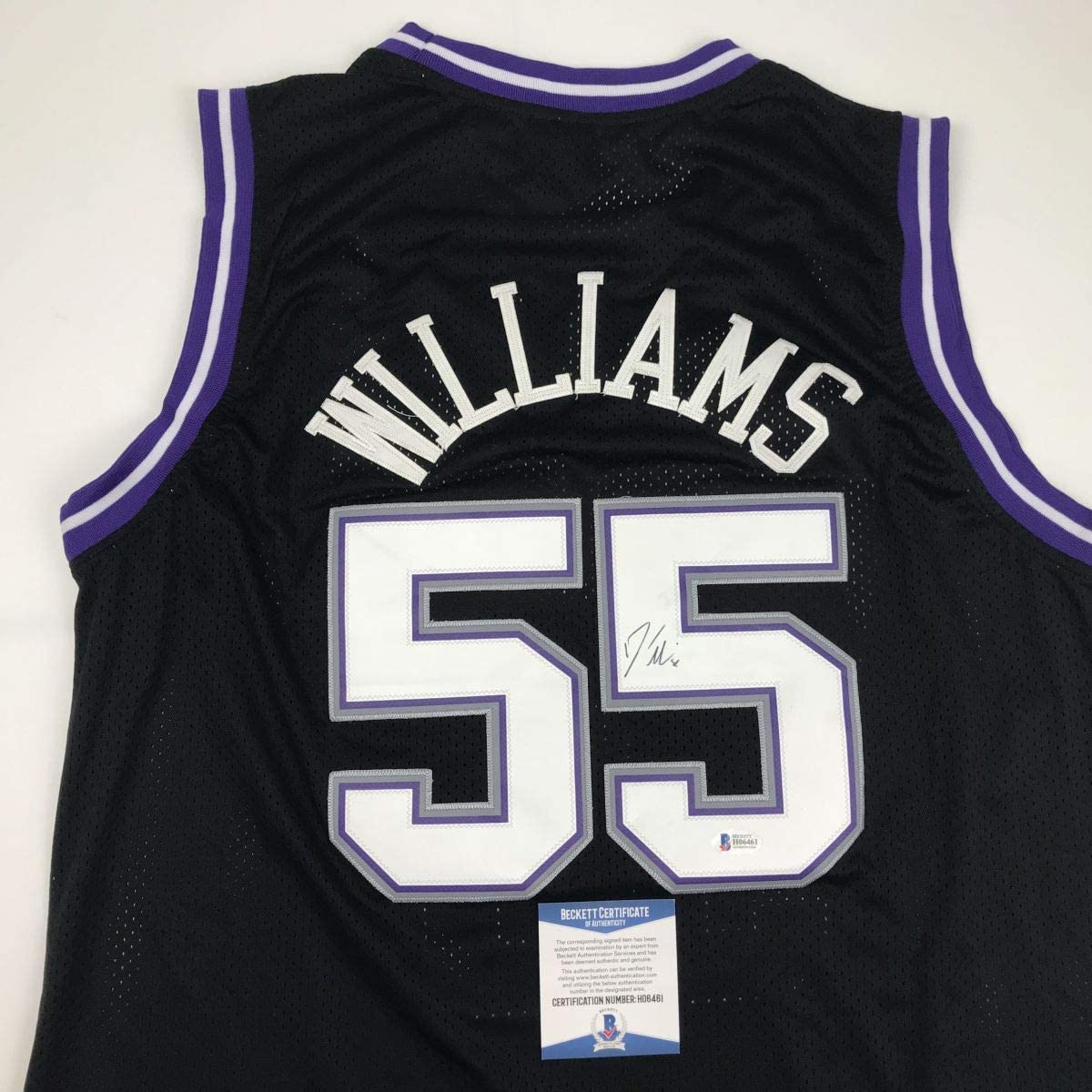 Autographed/Signed Jason Williams Sacramento Black Basketball Jersey Beckett BAS COA