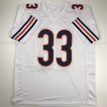 Autographed/Signed Charles Tillman Peanut Chicago White Football Jersey JSA COA