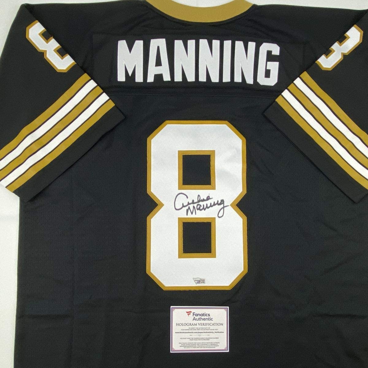 Autographed/Signed Archie Manning New Orleans Saints Authentic Mitchell & Ness Black Football Jersey Fanatics COA