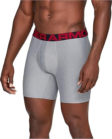 Under Armour mens Tech Boxerjock 6-inch Multipack , Mod Gray Light Heather (011)/Jet Gray Light Heather , XX-Large