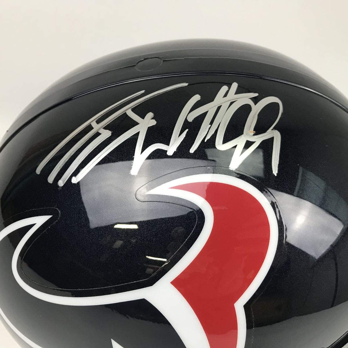 Autographed/Signed JJ J.J. Watt Houston Texans Full Size FS F/S Replica Football Helmet JSA COA