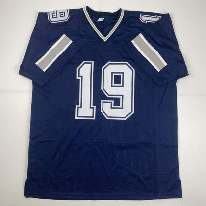 Autographed/Signed Amari Cooper Dallas Dark Blue Football Jersey Beckett BAS COA