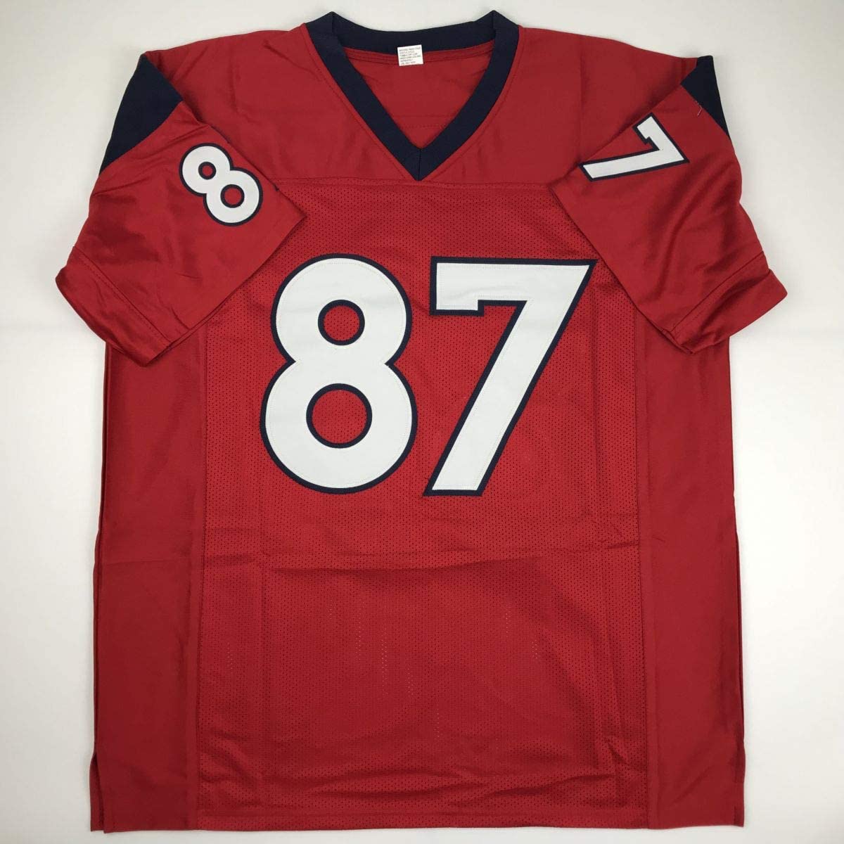 Autographed/Signed Demaryius Thomas Houston Red Football Jersey JSA COA