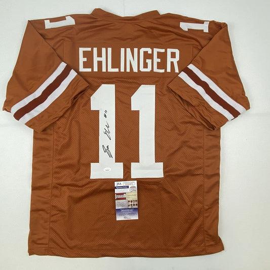 Autographed/Signed Sam Ehlinger Texas Orange College Football Jersey JSA COA