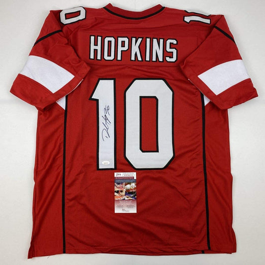 Autographed/Signed DeAndre Hopkins Arizona Red Football Jersey JSA COA