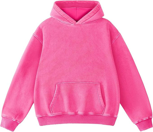 Dnzzs Womens Oversized Hoodie Acid Wash Hoodie Vintage Sweatshirt Heavyweight Fleece Cotton Streetwear Trendy Sweatshirts