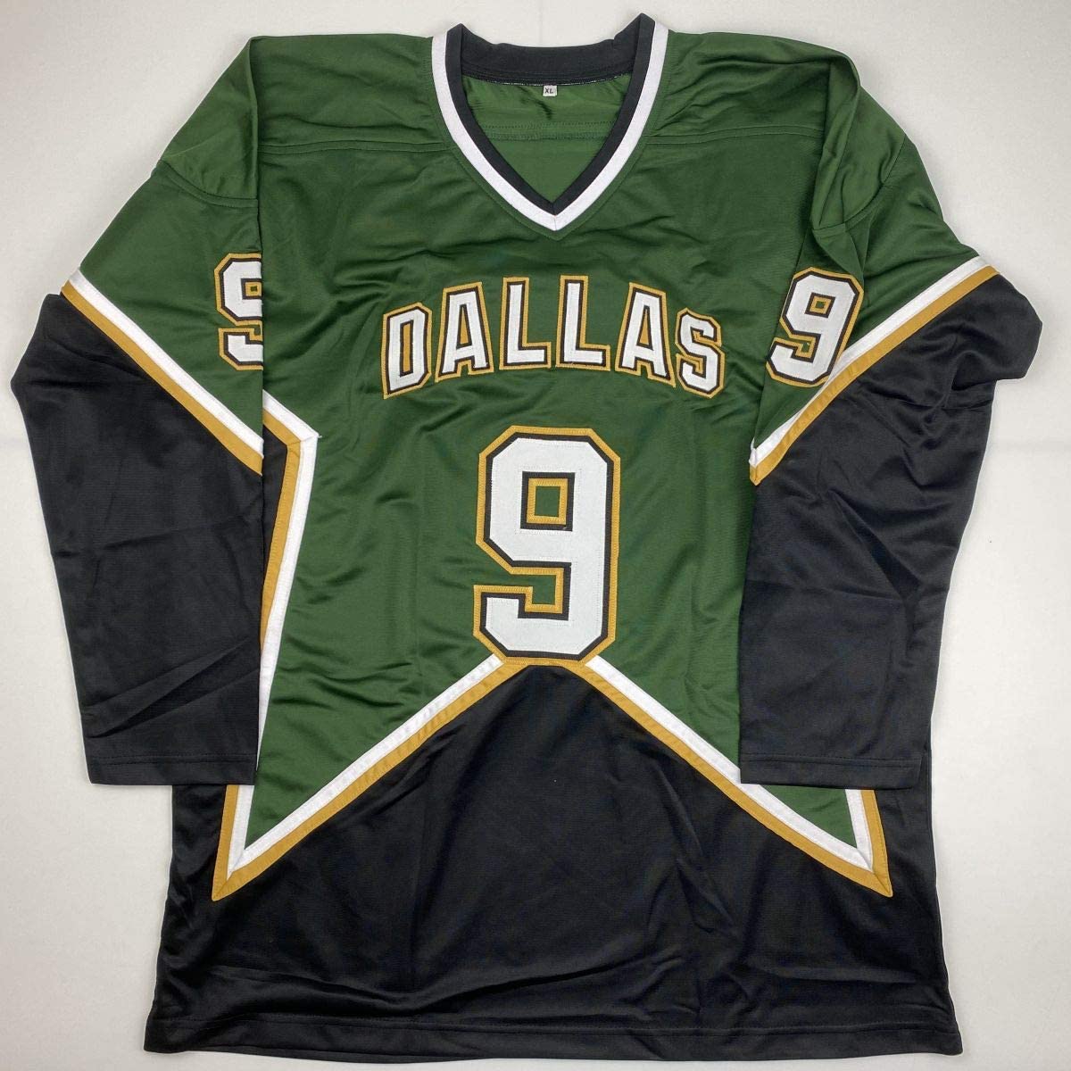 Autographed/Signed Mike Modano Dallas Dark Green Hockey Jersey Beckett BAS COA
