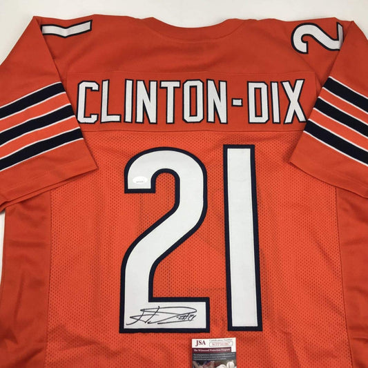 Autographed/Signed Haha Ha Ha Clinton-Dix Chicago Orange Football Jersey JSA COA