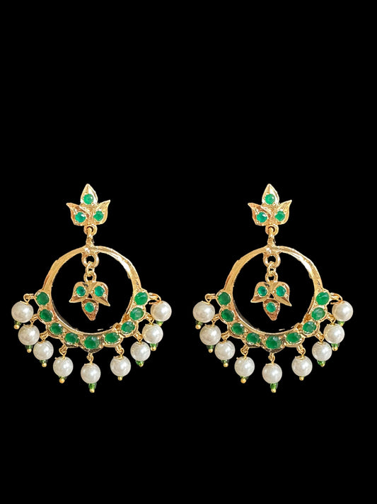 DER565 Nida chandbali medium sized ( green ) ( SHIPS IN 4 WEEKS  )