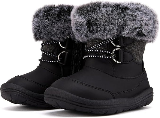 BMCiTYBM Toddler Snow Boots Baby Boys Girls Winter Warm Boots Infant High Top Shoes Faux Fur Bootie for Cold Weather Outdoor
