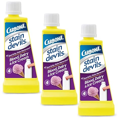 Carbona Stain Devilsëå #4 _ÑÐ Blood, Dairy & Ice Cream | Professional Strength Laundry Stain Remover | Multi-Fabric Cleaner | Safe On Skin & Washable Fabrics | 1.7 Fl Oz, 3 Pack