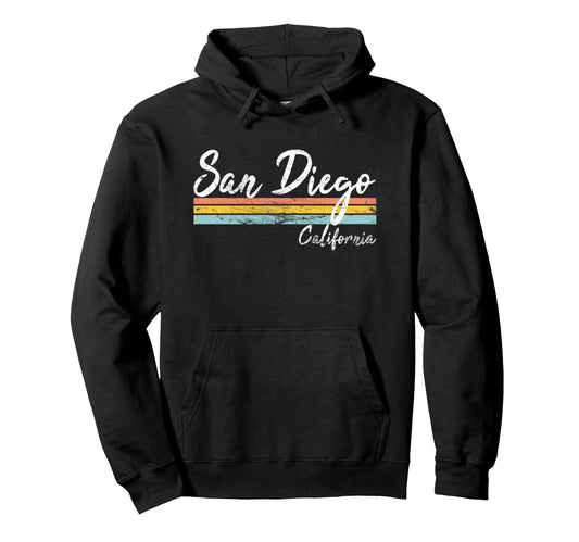 San Diego California Distressed Hoodie - Casual Everyday Wear Men Women