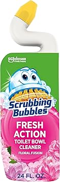 Scrubbing Bubbles Toilet Cleaner Gel, Toilet Bowl Cleaner Removes Limescale & Hard Water Stains, Floral Fusion Scent, 24 oz
