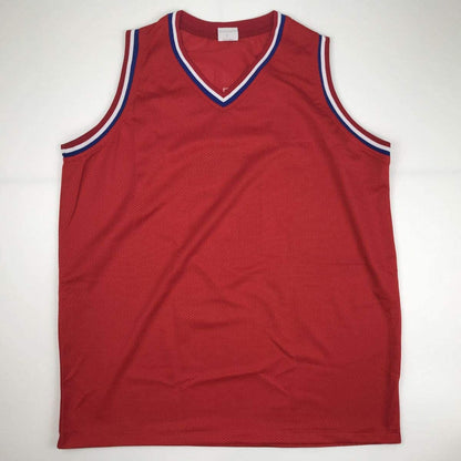 Autographed/Signed Julius Erving Dr. J Philadelphia 76ers Sixers Red Basketball Jersey JSA COA