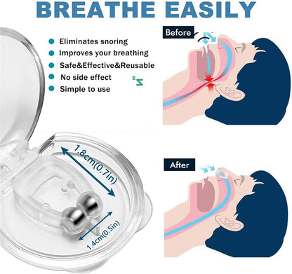 Snore Stopper, Anti Snoring Devices (8 Pack), Silicone Magnetic Stop Snoring Solution, Comfortable & Professional Anti Snoring Nose Clip for Men and Women