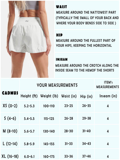 CADMUS 2 in 1 Women's Workout Shorts Athletic Gym Running Shorts for Women Sport Pro Shorts with Phone Pockets,1 Pack, Black, Medium