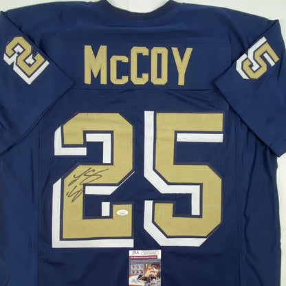 Autographed/Signed LeSean McCoy Pittsburgh Blue College Football Jersey JSA COA