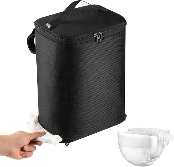 Beautyflier Hanging Baby Diaper Storage Bag, Baby Diaper Organizer with Handle for Crib Changing Table Essentials Bag Diaper Stacker Carrying Bag for Nursery Bedroom, Travel Outdoor, Newborn Gift