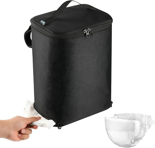 Beautyflier Hanging Baby Diaper Storage Bag, Baby Diaper Organizer with Handle for Crib Changing Table Essentials Bag Diaper Stacker Carrying Bag for Nursery Bedroom, Travel Outdoor, Newborn Gift