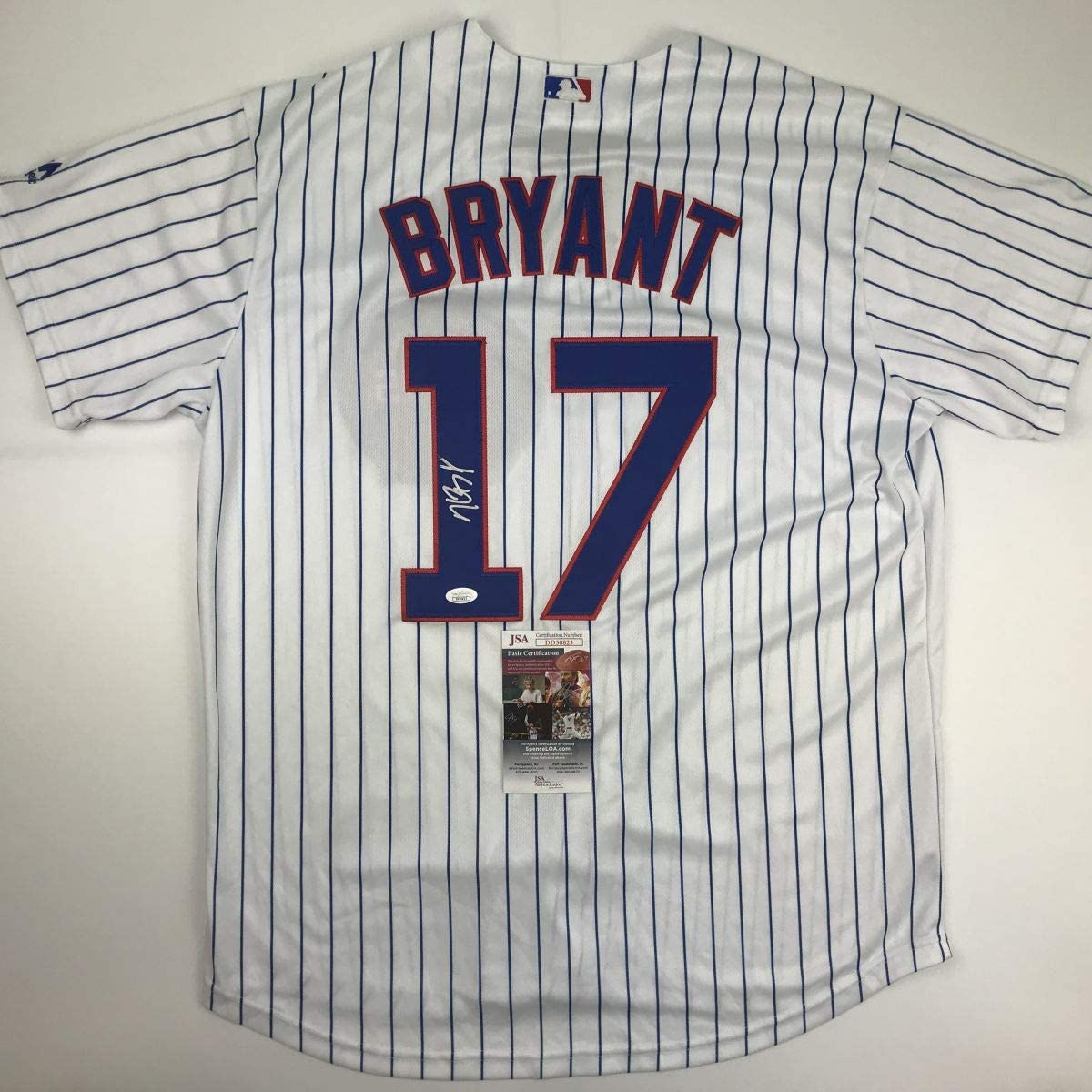 Autographed/Signed Kris Bryant Chicago Pinstripe Baseball Jersey JSA COA