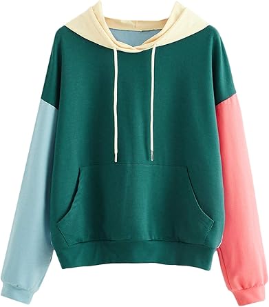 SweatyRocks Womens Long Sleeve Floral Print Pullover Hoodie Sweatshirt Tops