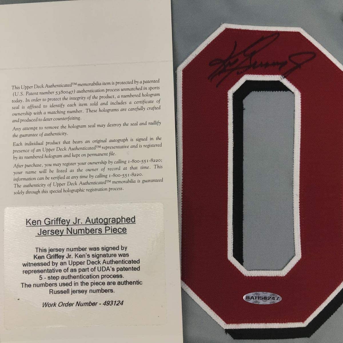 Autographed/Signed Ken Griffey Jr. Cincinnati Grey Baseball Jersey Upper Deck UDA COA