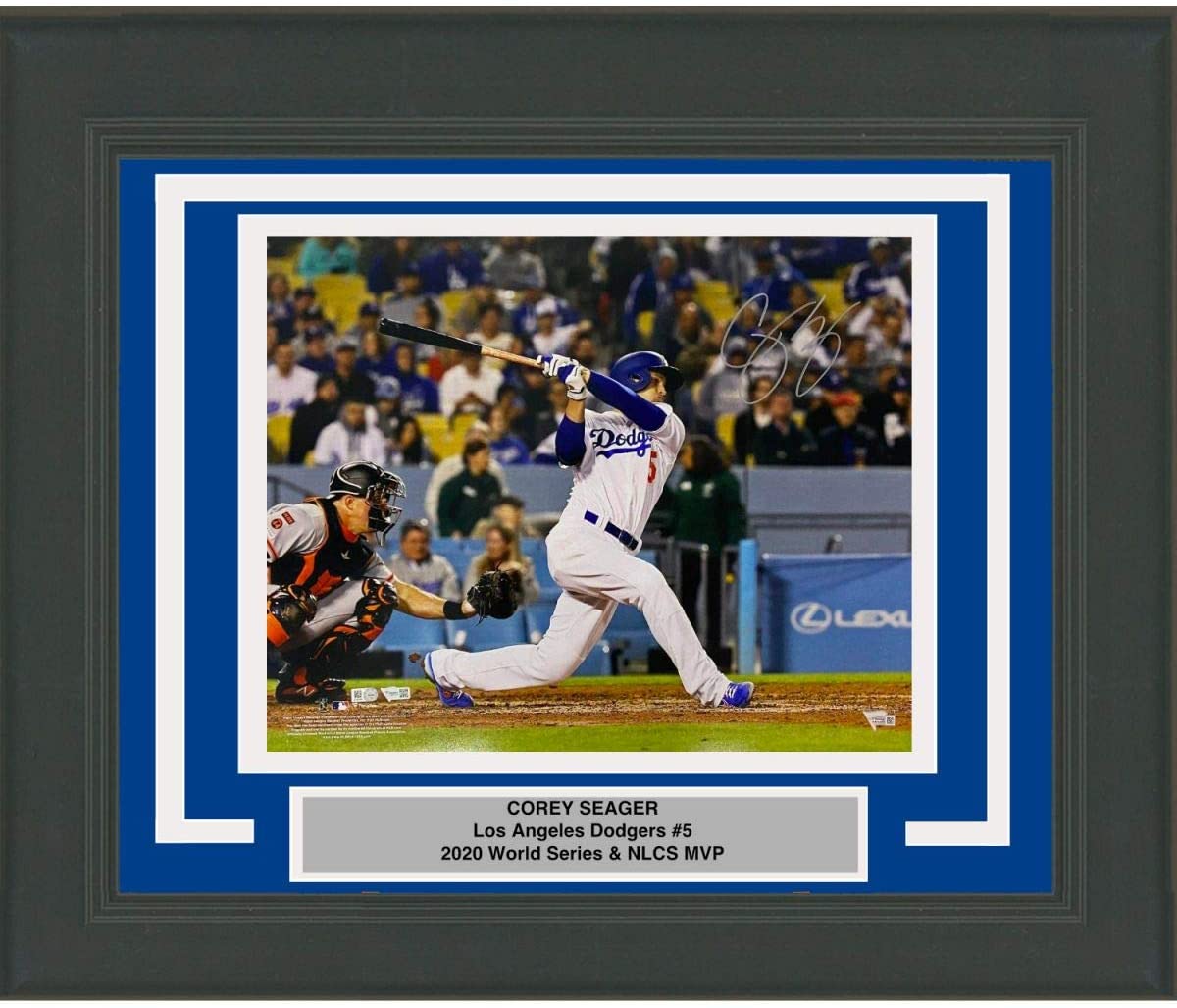 Framed Autographed/Signed Corey Seager Los Angeles LA Dodgers 16x20 Baseball Photo Fanatics COA