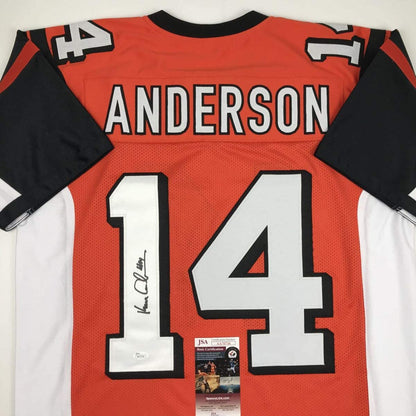 Autographed/Signed Ken Anderson Cincinnati Orange Football Jersey JSA COA