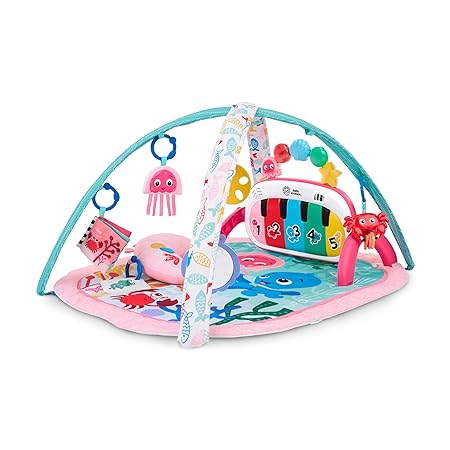 Baby Einstein Ocean Explorers 4-in-1 Kickin‰۪ Tunes Jellyfish Jamboree Music & Language Discovery Gym, Pink, Ages 0 Months and Up