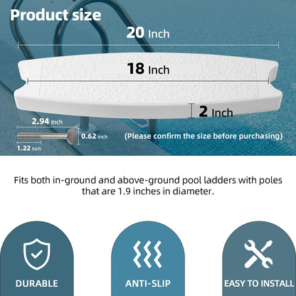 TonGass 3-Pack, White 18" Universal Pool Ladder Steps Replacement parts