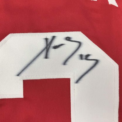 Autographed/Signed Pavel Datsyuk Detroit Red Hockey Jersey Beckett BAS COA Holo Only