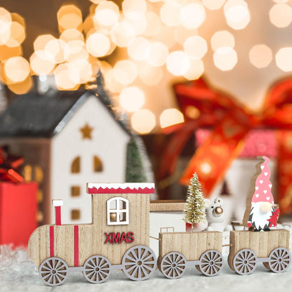 Wooden Christmas Table Train for Coffee Table, Shelf, or Mantel - Indoor Decor