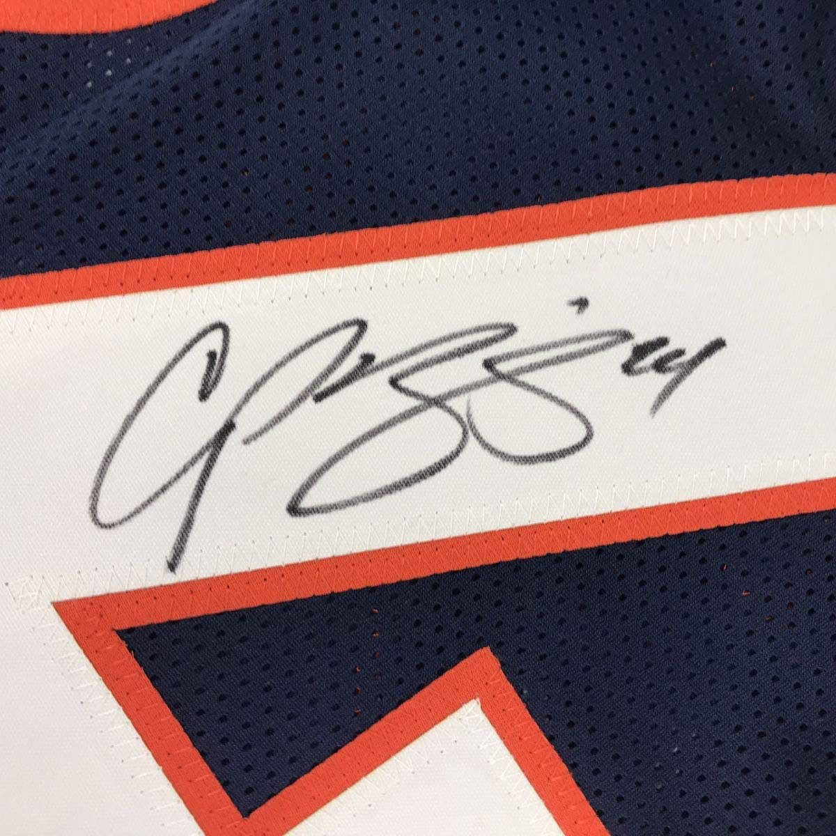 Autographed/Signed Champ Bailey Denver Blue Football Jersey Beckett BAS COA