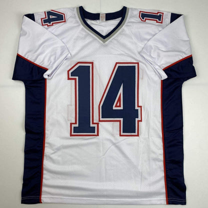 Autographed/Signed Mohamed Sanu New England White Football Jersey JSA COA