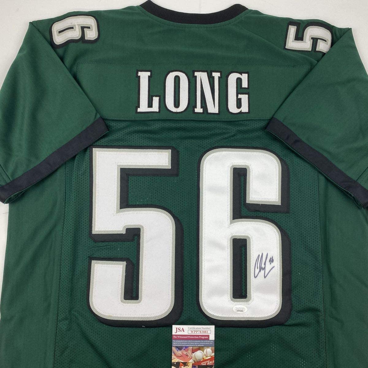 Autographed/Signed Chris Long Philadelphia Green Football Jersey JSA COA