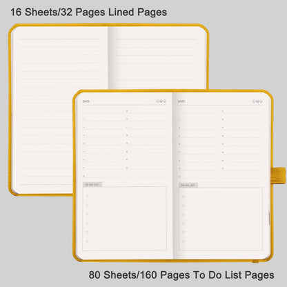 To Do List Notepad, 6.6x3.8" Daily Planner, Hourly Appointment Book, Yellow