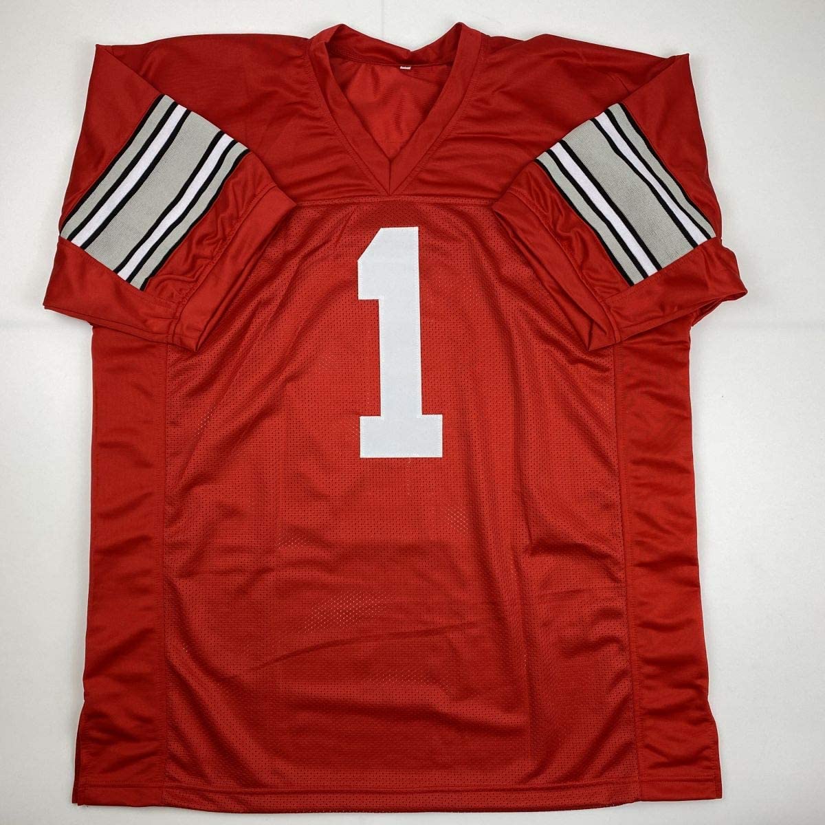 Autographed/Signed Justin Fields Ohio State Red College Football Jersey JSA COA