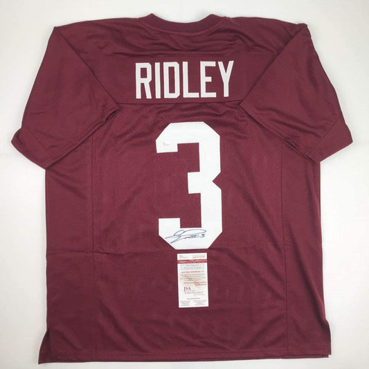 Autographed/Signed Calvin Ridley Alabama Maroon College Football Jersey JSA COA