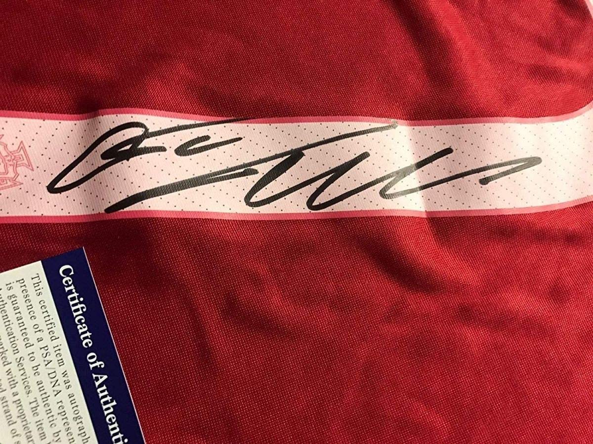 Framed Autographed/Signed Cristiano Ronaldo 35x39 Portugal Red World Cup Soccer Futbol Jersey PSA/DNA COA