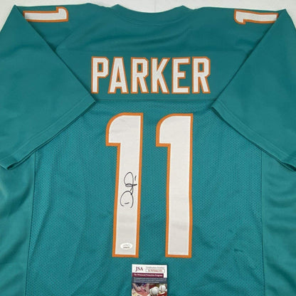 Autographed/Signed Devante Parker Miami Teal Football Jersey JSA COA