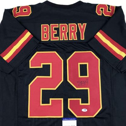 Autographed/Signed Eric Berry Kansas City Black Football Jersey PSA/DNA COA