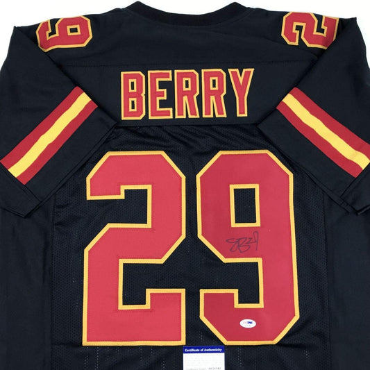 Autographed/Signed Eric Berry Kansas City Black Football Jersey PSA/DNA COA