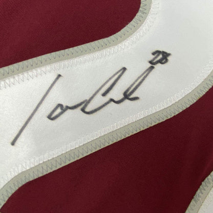 Autographed/Signed Ian Cole Colorado Maroon Hockey Jersey PSA/DNA COA